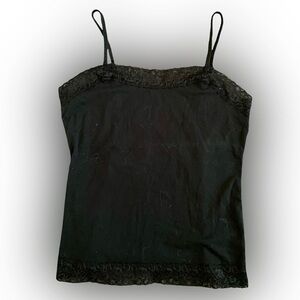 VTG ANN TAYLOR BLACK LACE-EDGE TANK TOP // SIZE MEDIUM🖤